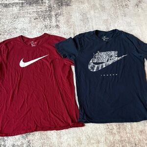 Nike Maroon and Navy T-Shirts with Logos